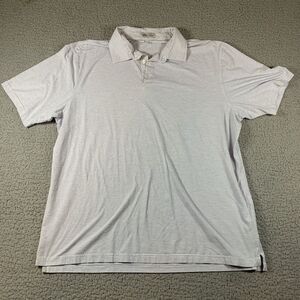 Men's Peter Millar Summer Comfort White With Blue Stripes Polo Size XL Pima Silk